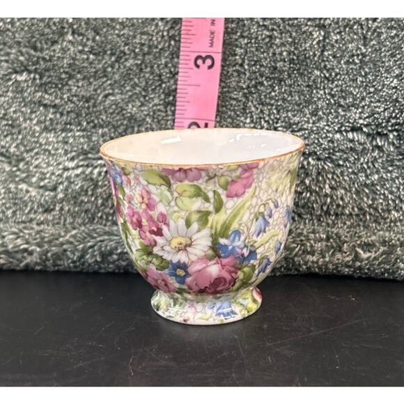 Merit Small Demitasse Cup Occupied Japan MC Floral Pink Chintz with Gold - Picture 5 of 8